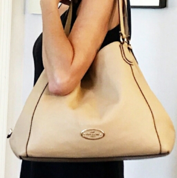 Coach Handbags - Coach Like New Edie Tan Taupe Leather Shoulder Bag
